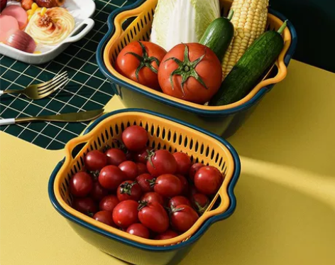 双层塑料洗菜盆沥水篮子厨房神器多功能客厅家...