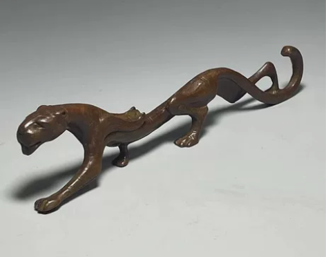 实心纯铜走虎笔架春秋战国造型兽笔架毛笔山子...