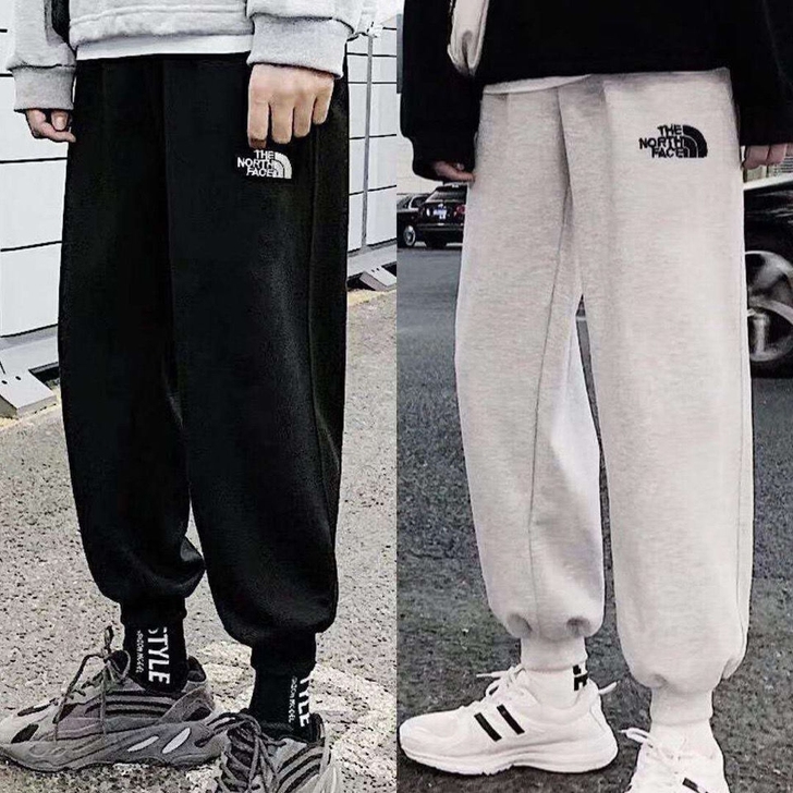 捡漏！港风TNF潮牌加绒裤子男秋冬复古经典...