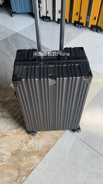 (结实可坐人纯PC）铝镁合金异型铝框行李箱...