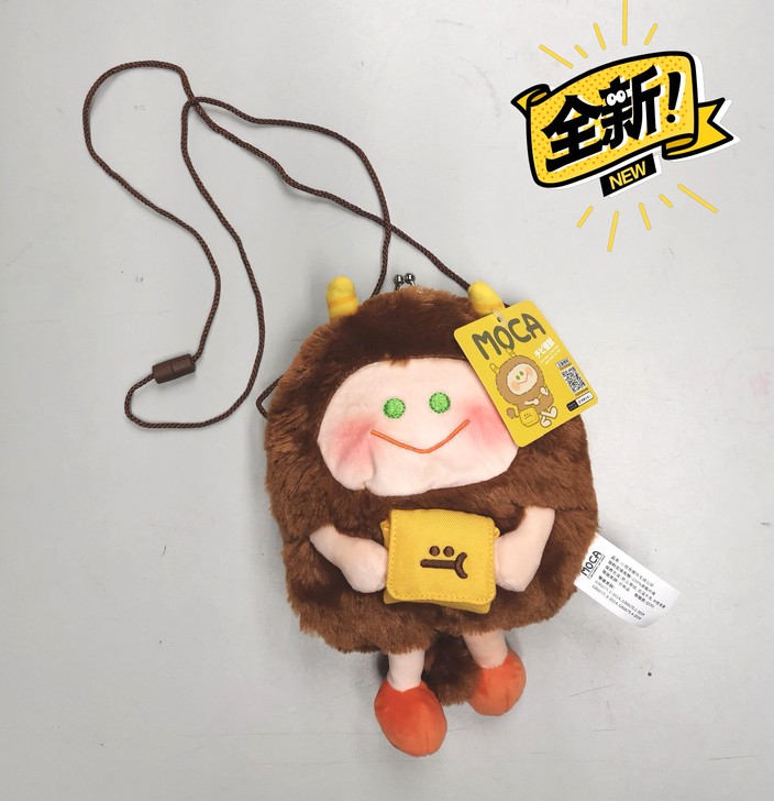 正版爱绒艺盗儿小怪兽MOCA摩咔口金包斜挎...