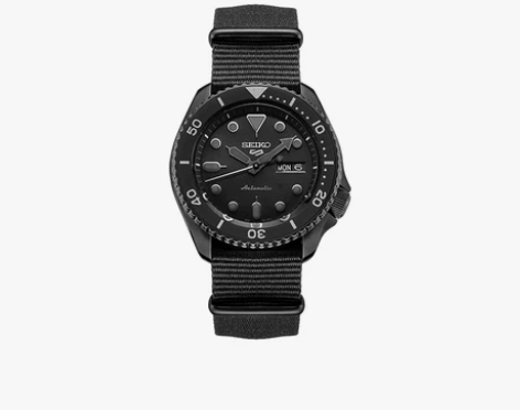 SEIKO精工5号手表情侣日本黑水鬼机械表...