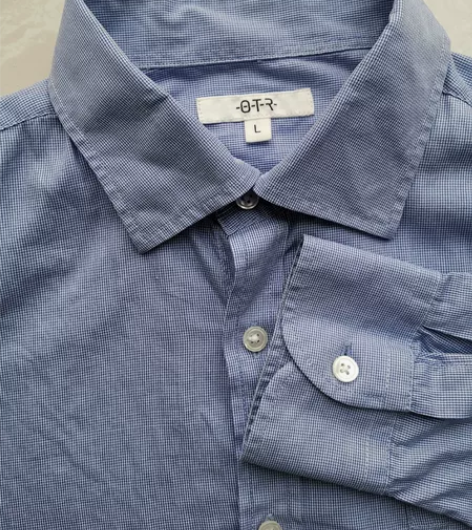 OTR细格男士长袖衬衫，薄款，可内搭，实体...