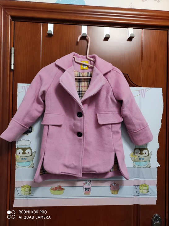 全新儿童120夹棉呢大衣