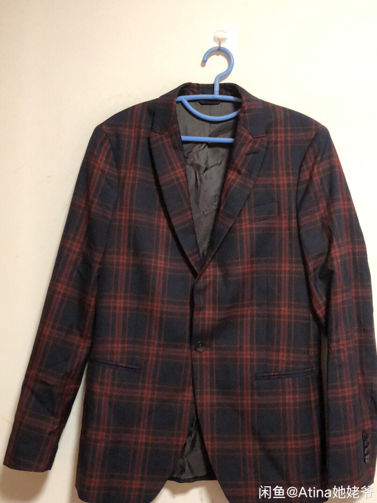 sisley希思黎男士170码格子西装西服...