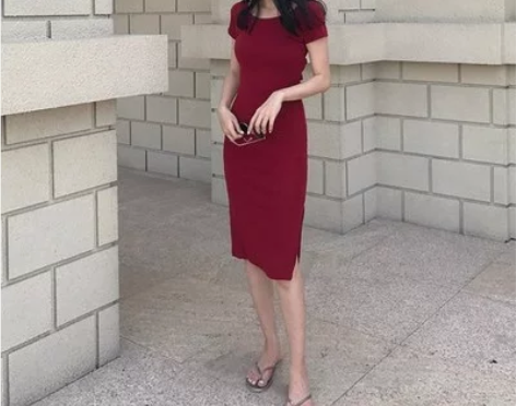 2022春夏新款韩版ins包臀裙性感中长款...