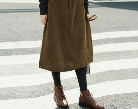 梭家（南下）原创2020秋冬新款女棉麻半身...