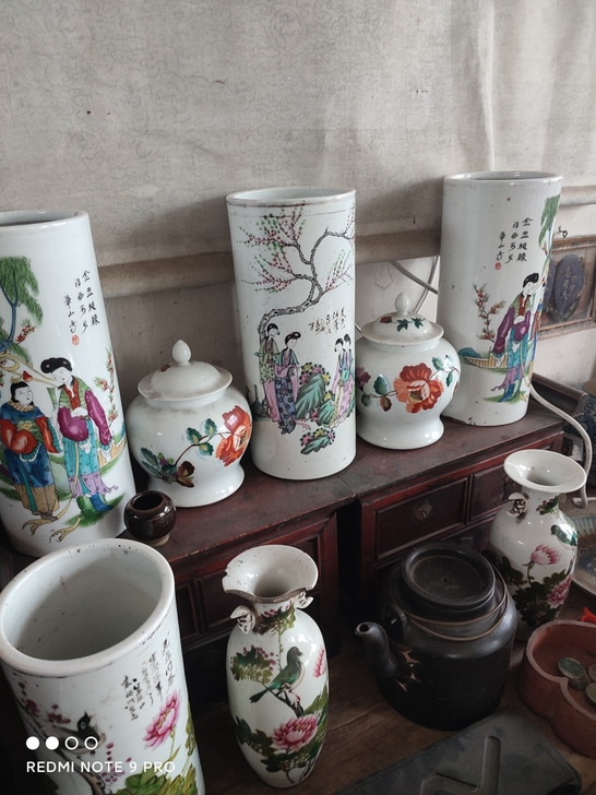 老帽筒民国帽筒粉彩帽筒粉彩人物帽筒全品人物...