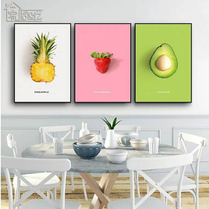 餐厅装饰画现代简客厅约饭厅背景墙画时尚水果...