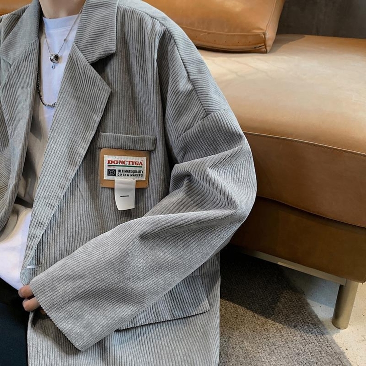 外贸好货!灯芯绒西服外套韩版潮流宽松春秋褂...