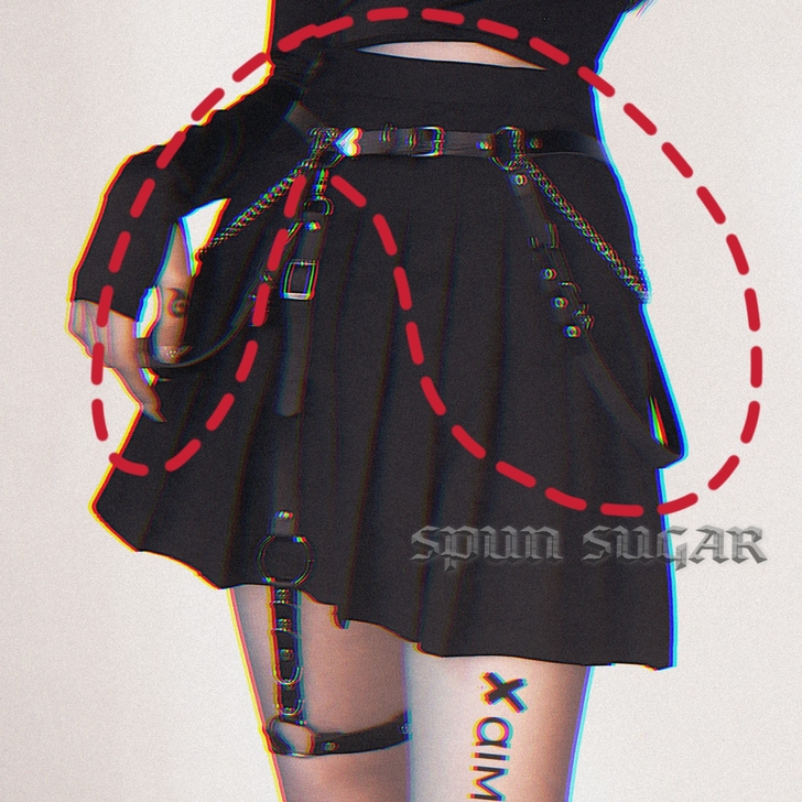 多用腰链背带链 暗黑嘻哈潮范腰带朋克皮制爱...