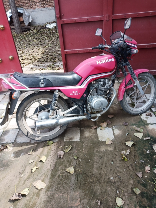 闲置多年的豪爵摩托,哪都挺好的。行驶的不多...
