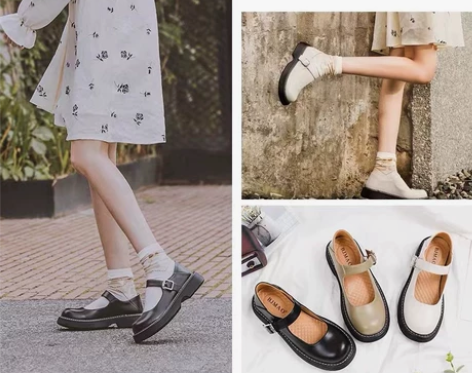 伯爵猫真皮玛丽珍鞋女夏季jk制服鞋日系复古...