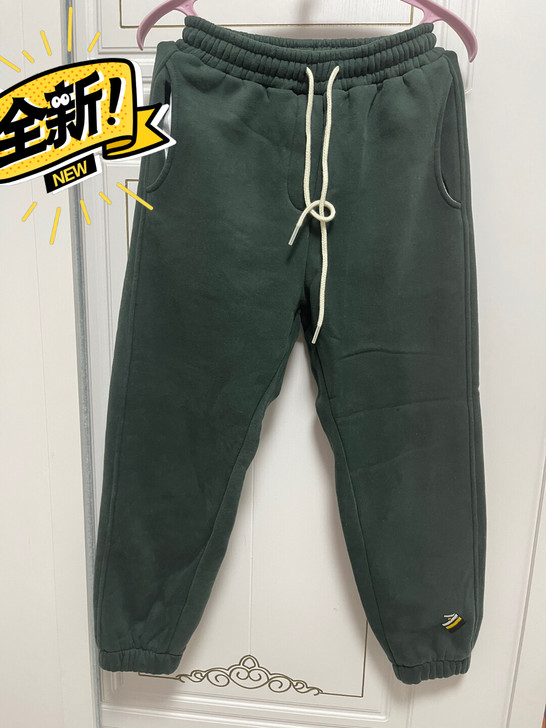 加绒裤子。墨绿超级柔软  全棉 男刺绣休闲裤