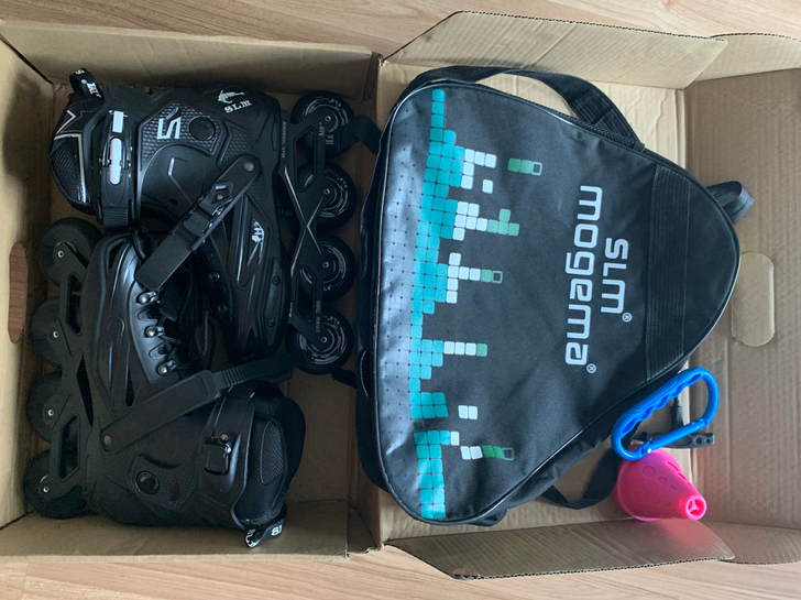 SLM溜冰鞋成人旱冰鞋 直排轮的 黑色 4...