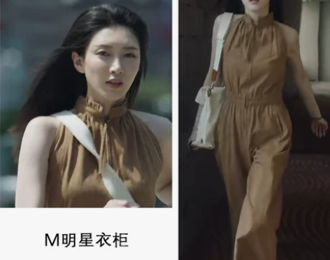 江疏影同款连衣裤高级感工装连体裤套装202...