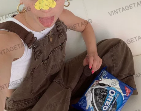 背带牛仔裤 复古牛仔背带裤VintageT...