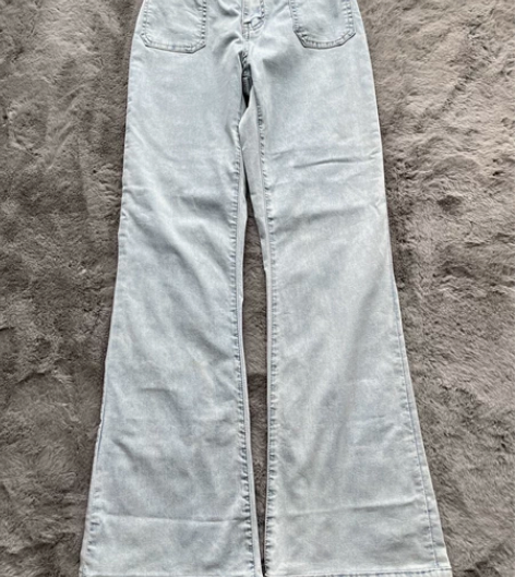 夏季高腰薄款微喇牛仔裤长裤弹力 全新未穿仅...