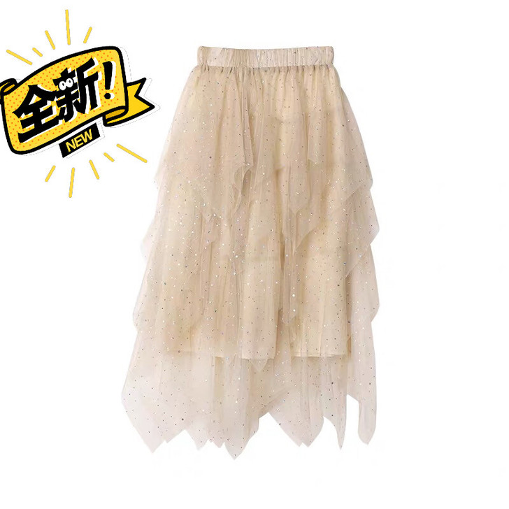 最小的海elinasea 春夏新款亮片网纱...