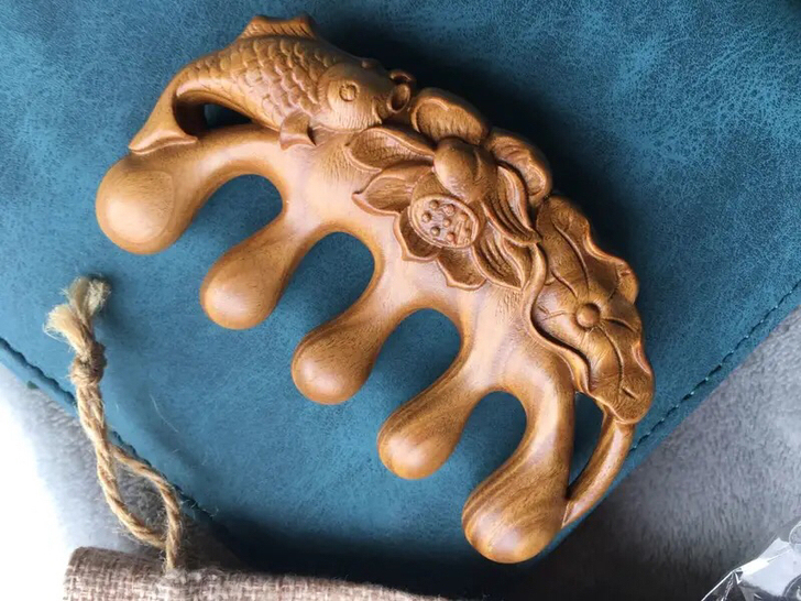 （工厂倒闭）逸舍绿檀经络头部按摩梳五经按摩...