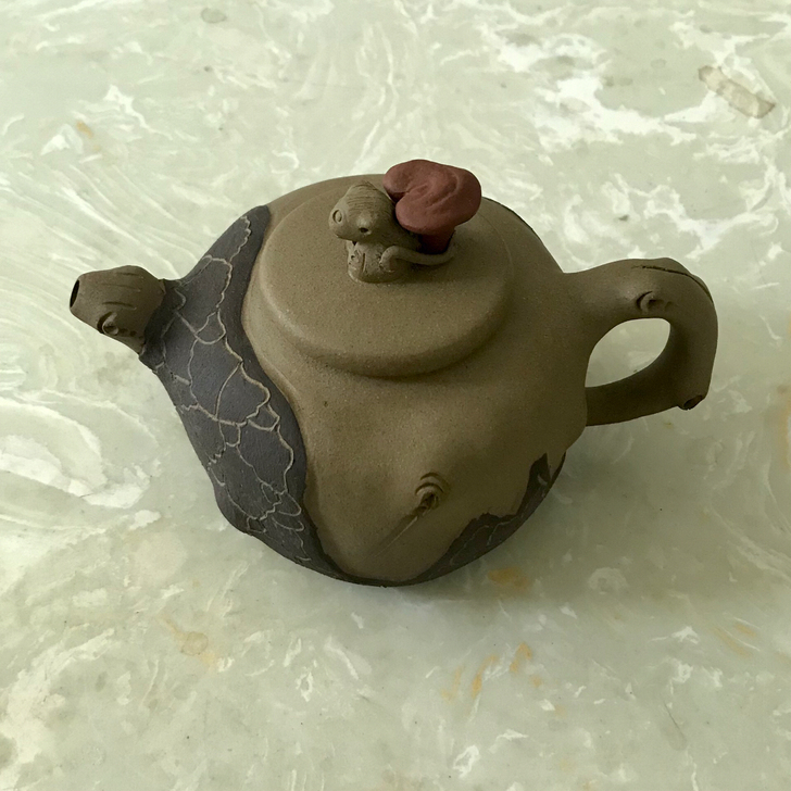 供春 紫砂壶 灵猴灵芝 段泥 紫泥 清水泥