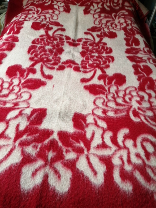 老纯毛毛毯，几乎全新。双羊牌很厚实。200...