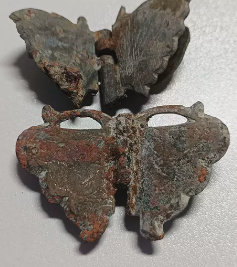 唐代,铜鎏金蝴蝶,鎏金铜合页 你若芬芳 ...