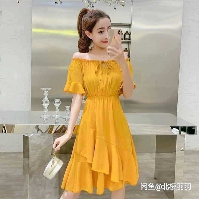 包邮出雪纺连衣裙一件 包装在，超显白的