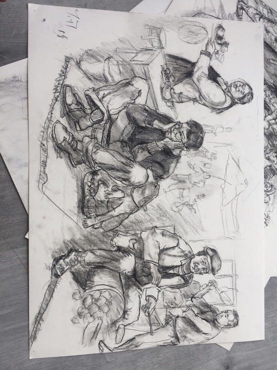 素描作品速写作品，4K的，美术生穷疯了，来...