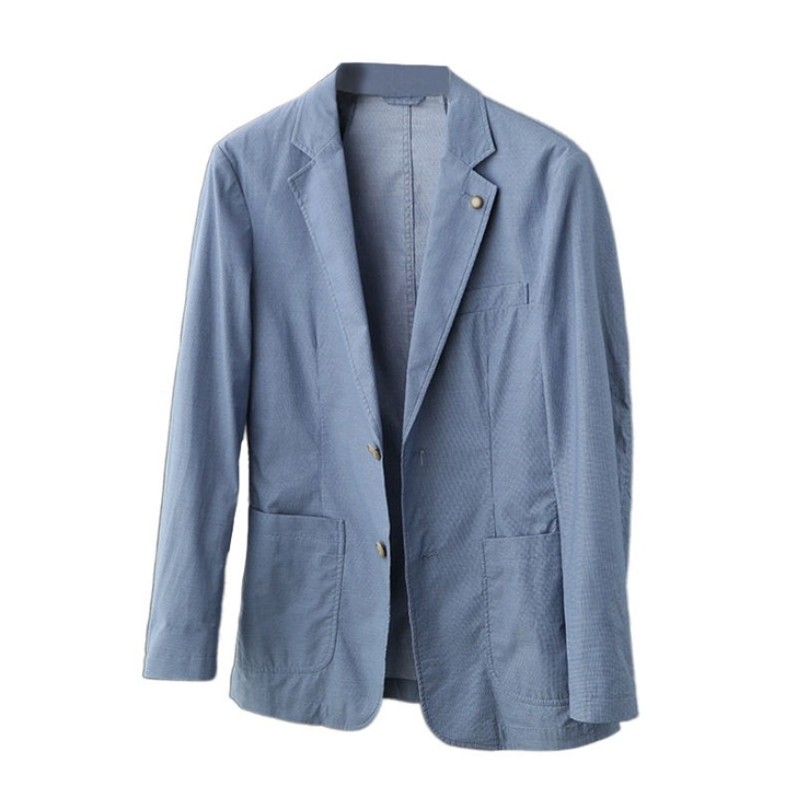 海澜去标薄款商务休闲格子西装外套