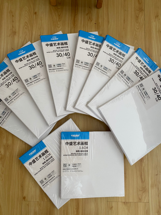 中盛画材练习亚麻油画框油画布油画内框油##...