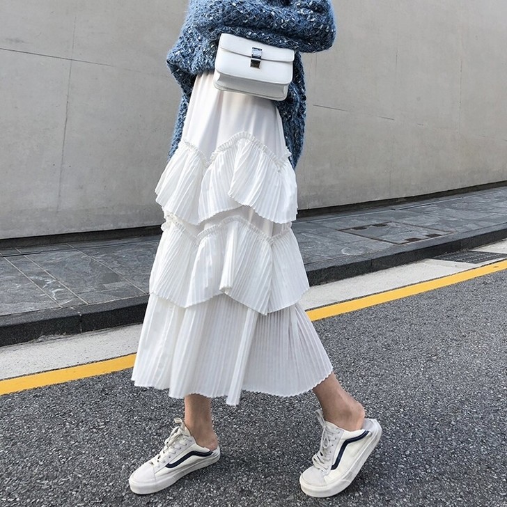 蛋糕裙 白色长裙