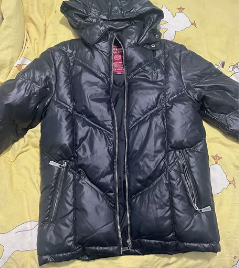 杰克琼斯鸭绒羽绒服半皮材质男士保暖全新闲置...