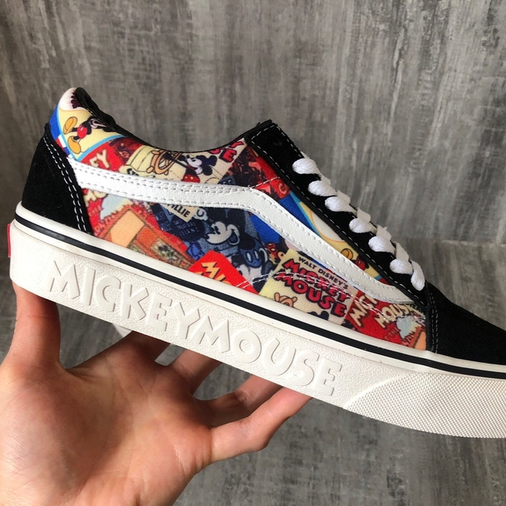 vans old school迪士尼板鞋滑...
