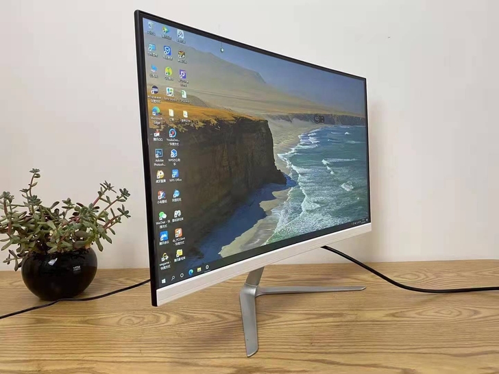 ↘24寸27寸电脑显示器曲面无边框19寸2...