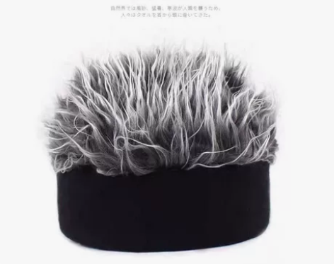 嘻哈假发帽子一体男地主帽韩版复古街头恶搞无...