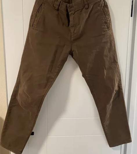 男士休闲9分裤，咖啡色，总共穿洗五六次，修...