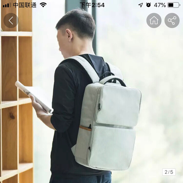 网易严选韩式帆布电脑双肩包