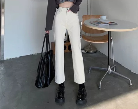 牛仔裤女裤子高腰显瘦烟管裤开春季百搭小脚裤...