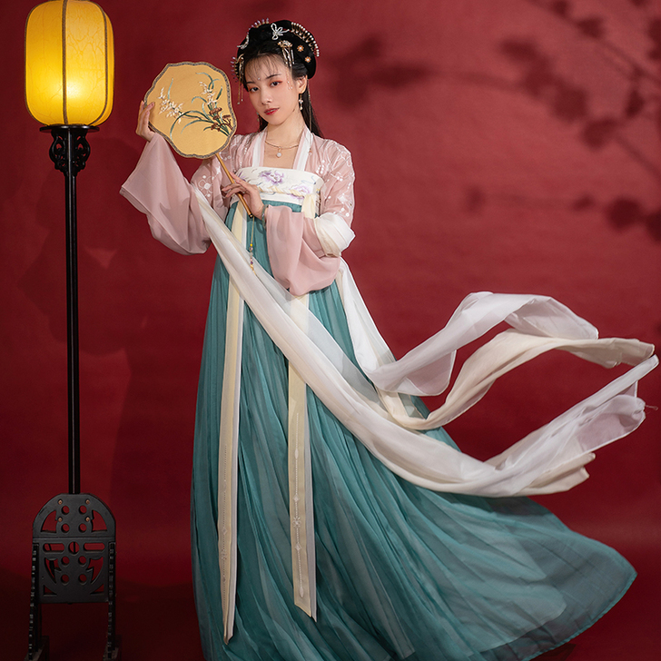 出寻景记汉服【长相思】原创唐制刺绣对襟衫一...