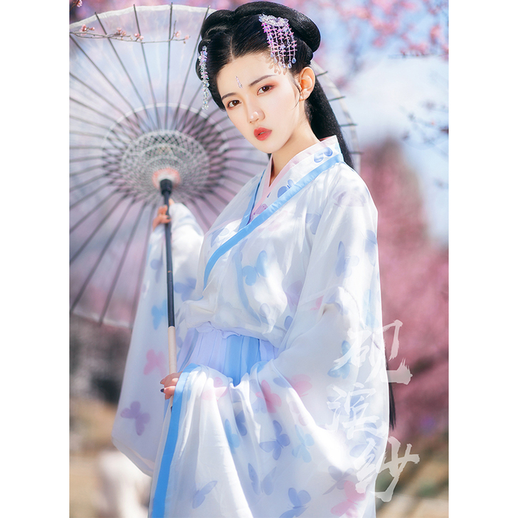 【砚滨纱】原创改良式魏晋交领大袖两片式八破...