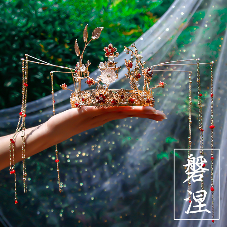 【出】汉服发冠魏晋古风头饰凤冠秀禾新娘头冠...