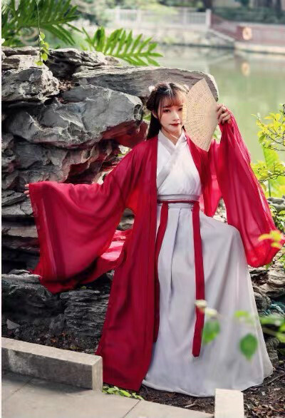 古装汉服女仙气魏晋中国风交领襦裙广袖学生飘...