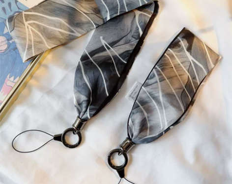 浮世绘黑暗风手机通用挂绳丝巾挂绳短款手绳手...