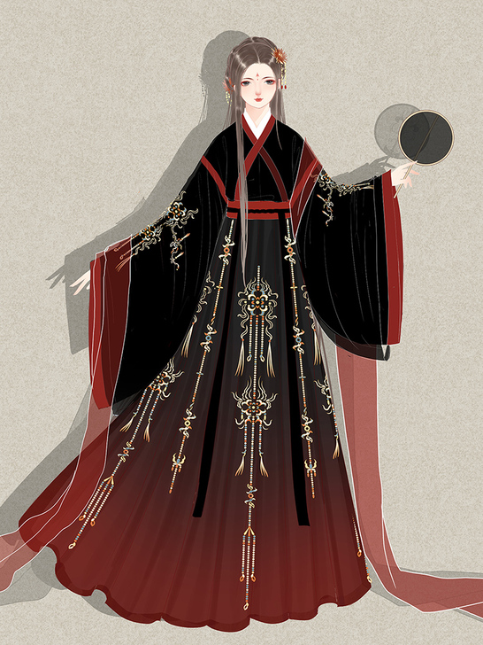 艺缕原创九州正品汉服女魏晋风大袖交领襦裙齐...