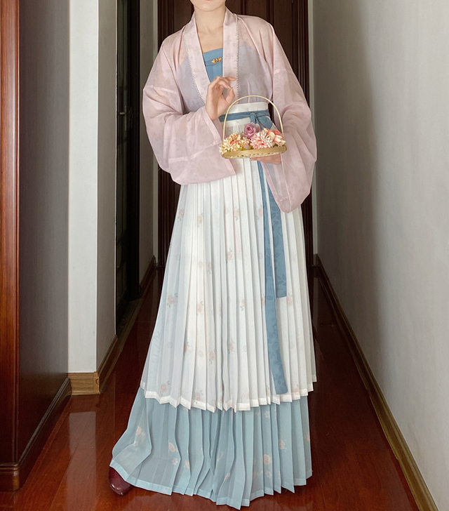 杉梅原创汉服女【桑田】宋制直袖衫改良吊带一...