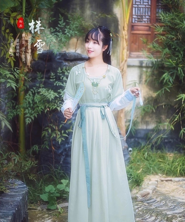 花朝记【株雪】花朝记青兰叶汉服唐制坦领半臂...