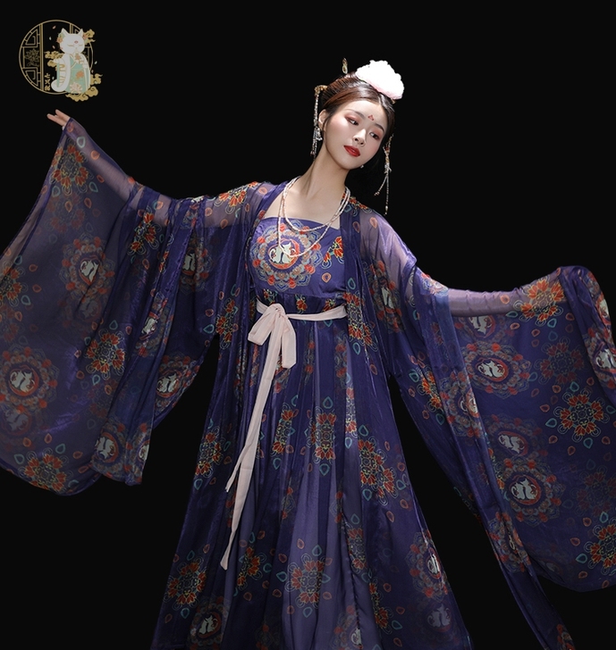 七只猫【月猫瑶】唐风诃子裙全套原创大全套。...