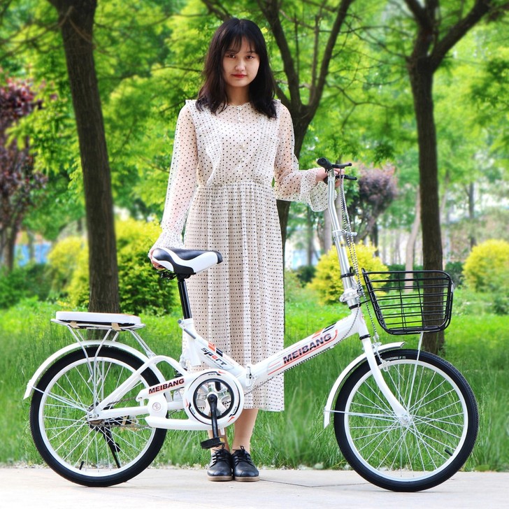 折叠自行车女式成年减震超轻便携小型16寸2...