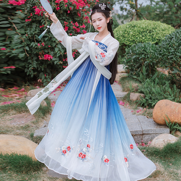 【花满蹊】汉服女 汉衣晟道原创渐变6米大摆...